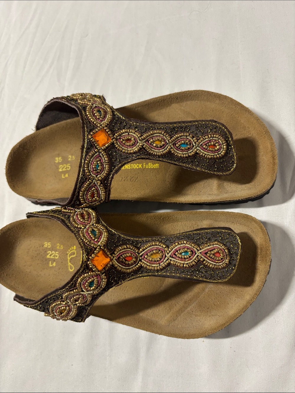 Birkenstock Papillio Suede Sandals Beaded Size 35 Ladies 4 - Picture 4 of 6